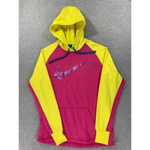 Nike Therma  Fit 2 Tone Hoodie Sweatshirt‎ (Women's Medium) Pink/Yellow